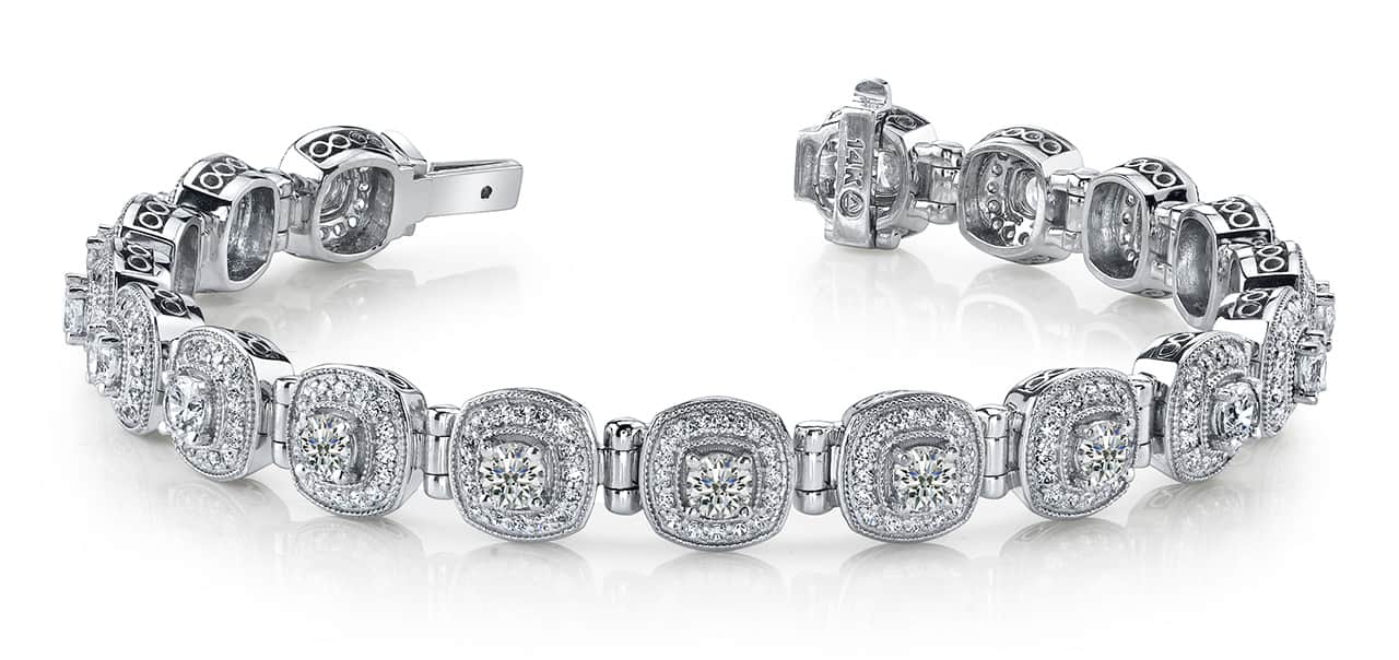 Fanciful Round Diamond Bracelet With Tube Links Diamond with 2.86 ct.(finished) 1mm, 2.5mm - Image 5