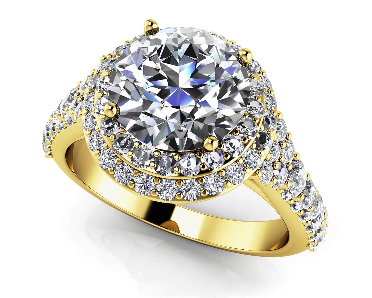 Fancy Double Halo Lab-Grown Diamond Engagement Ring with 1.92 ct. (1.25 ct. center diamond) - Image 2
