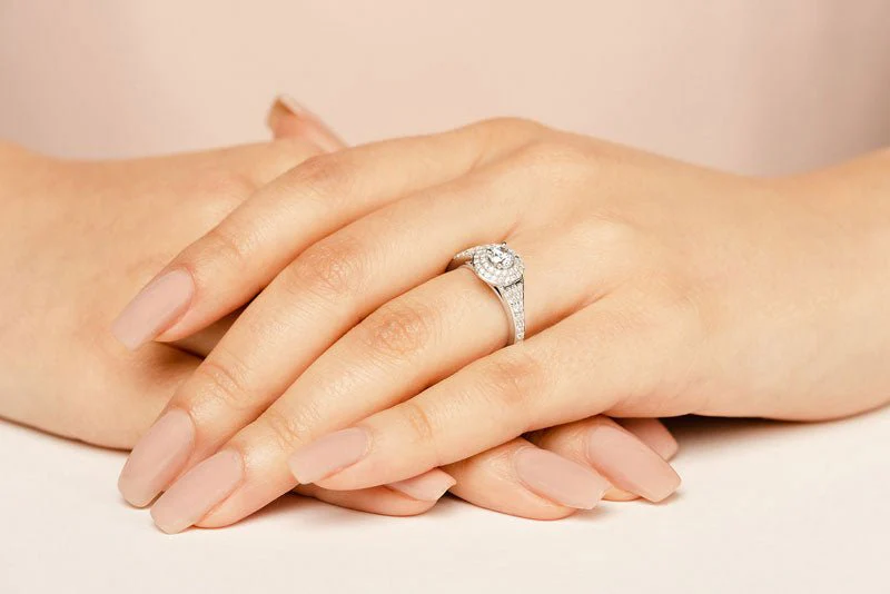 Fancy Double Halo Lab-Grown Diamond Engagement Ring with 2.19 ct. (1.50 ct. center diamond) - Image 3