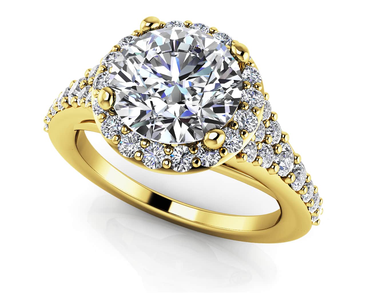 Fancy Single Halo Engagement Ring In Lab-Grown Diamond  with 2.56 ct. (2.00 ct. center diamond) - Image 2