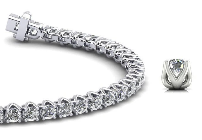 Fiery Flame Diamond Tennis Bracelet with 6.72 ct.(finished) 3.5mm