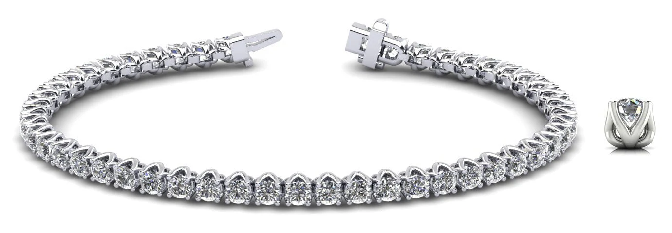 Fiery Flame Diamond Tennis Bracelet with 6.72 ct.(finished) 3.5mm - Image 4