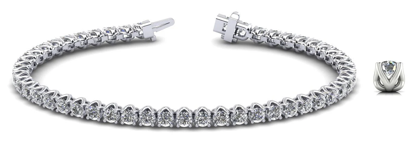 Fiery Flame Lab-Grown Diamond Tennis Bracelet with 1.95 ct.(finished) 2mm - Image 4