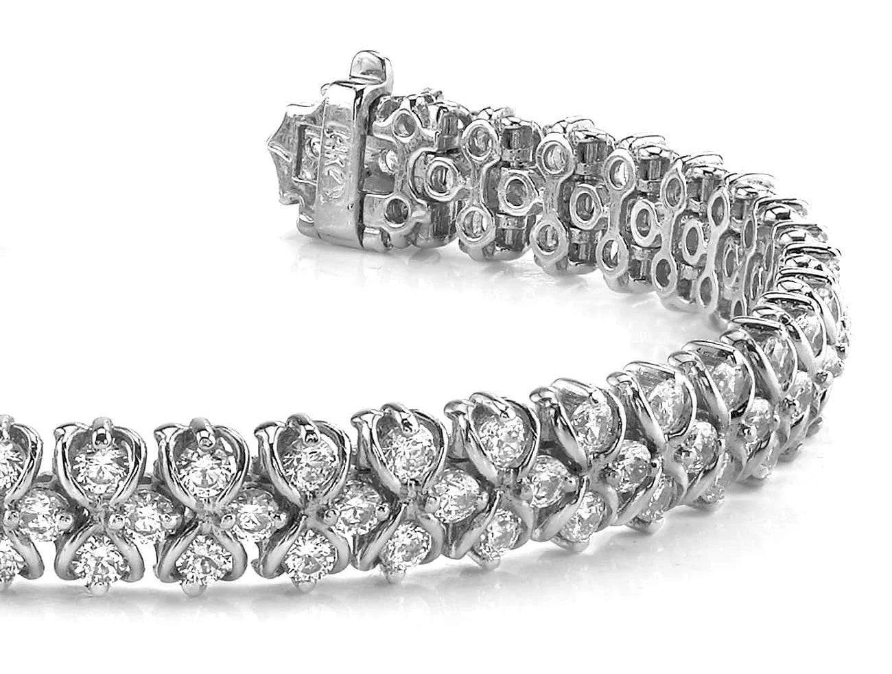 Figure Eight Diamond Link Diamond Bracelet with 4.97 ct.(finished) 2.1mm