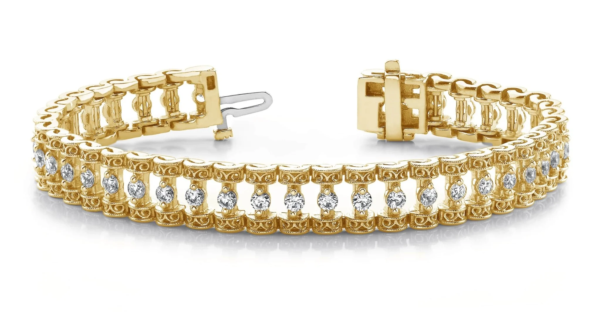 Filigree Diamond Candlestick Diamond Bracelet with 1.09 ct.(finished) 1.7mm - Image 4