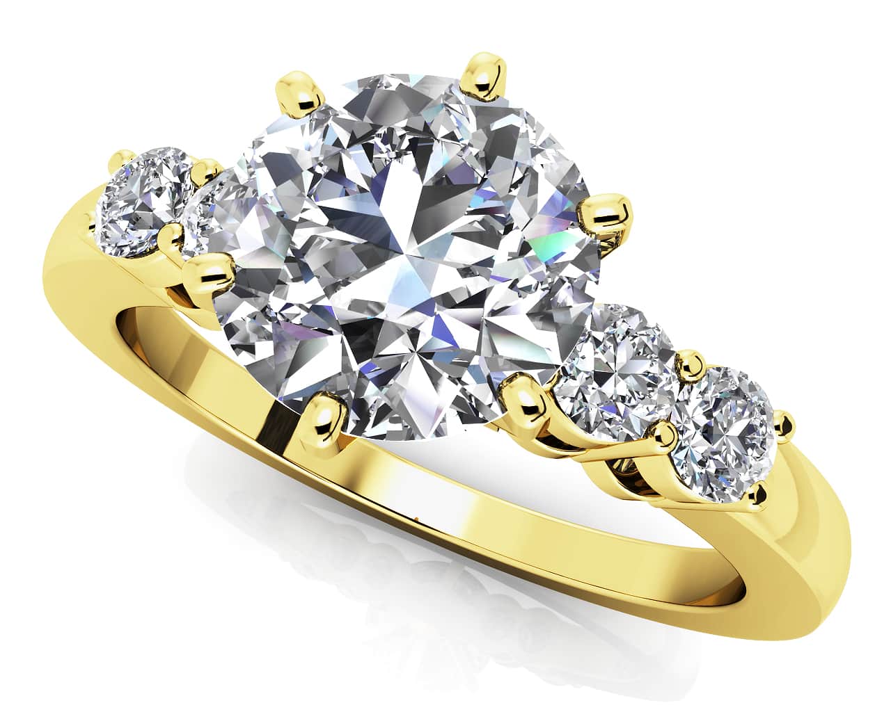 Five Across 6 Prong Lab-Grown Diamond Engagement Ring with 1.45 ct. (1.25 ct. center diamond) - Image 2
