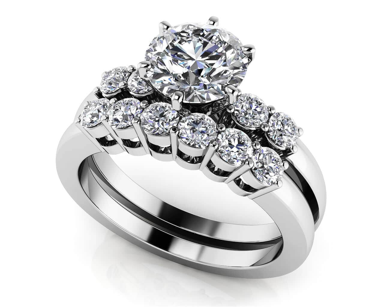 Five Across Lab-Grown Diamond Bridal Set with 1.51 ct. (1.00 ct. center diamond)