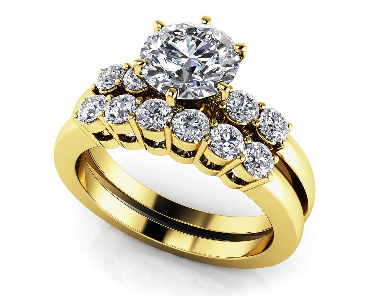 Five Across Lab-Grown Diamond Bridal Set with 1.51 ct. (1.00 ct. center diamond) - Image 2