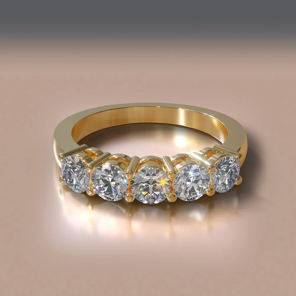 Five Across ab-Grown Diamond  Band with 0.80 ct.(finished) 3.5mm - Image 6