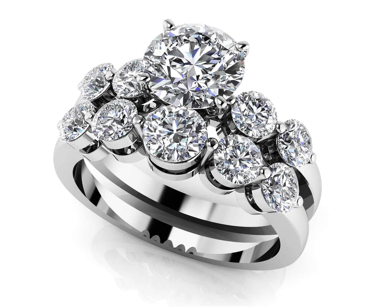 Five Across Lab-Grown Diamond Bridal Set with 2.24 ct. (1.25 ct. center diamond)