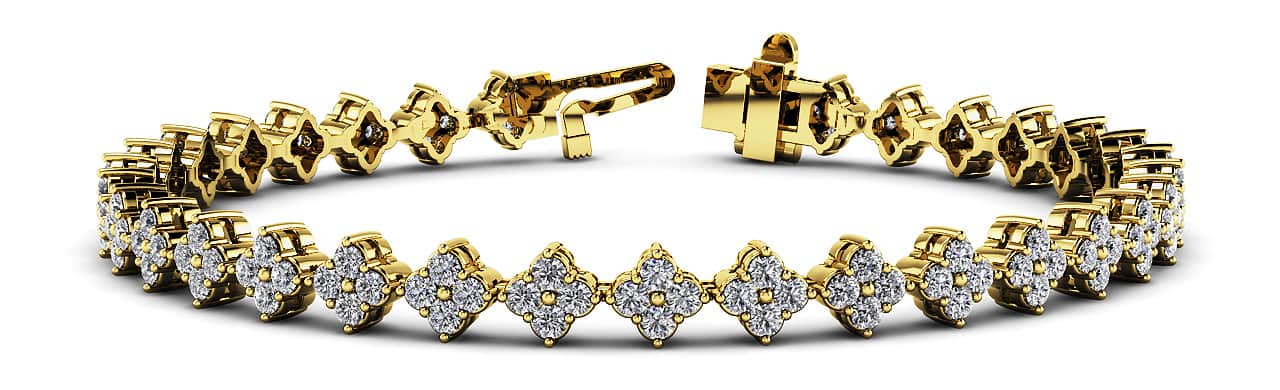 Fleur Diamond Cluster Diamond Bracelet with 2.90 ct.(finished) 1.75mm - Image 4