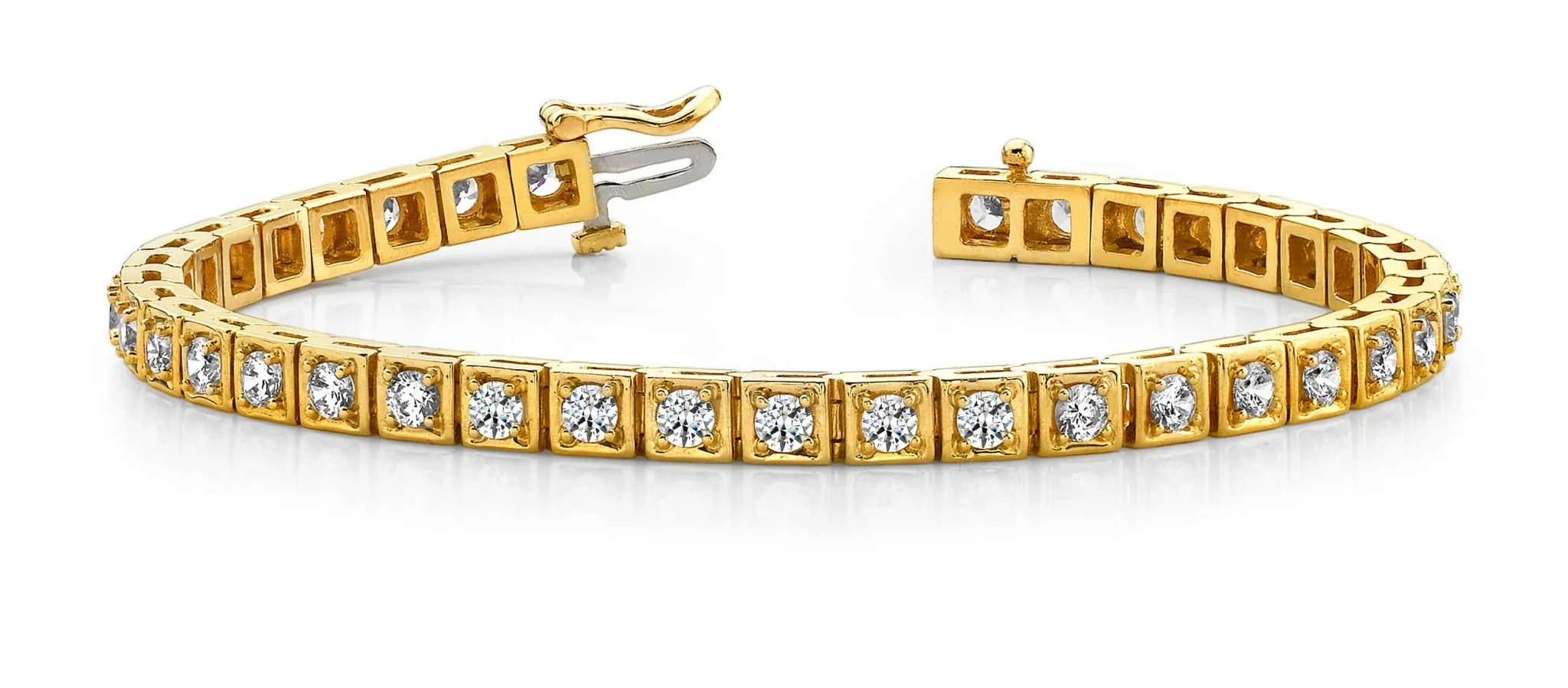 Floating Diamond Box Lab-Grown Diamond Tennis Bracelet with 5.10 ct.(finished) 3.5mm - Image 3