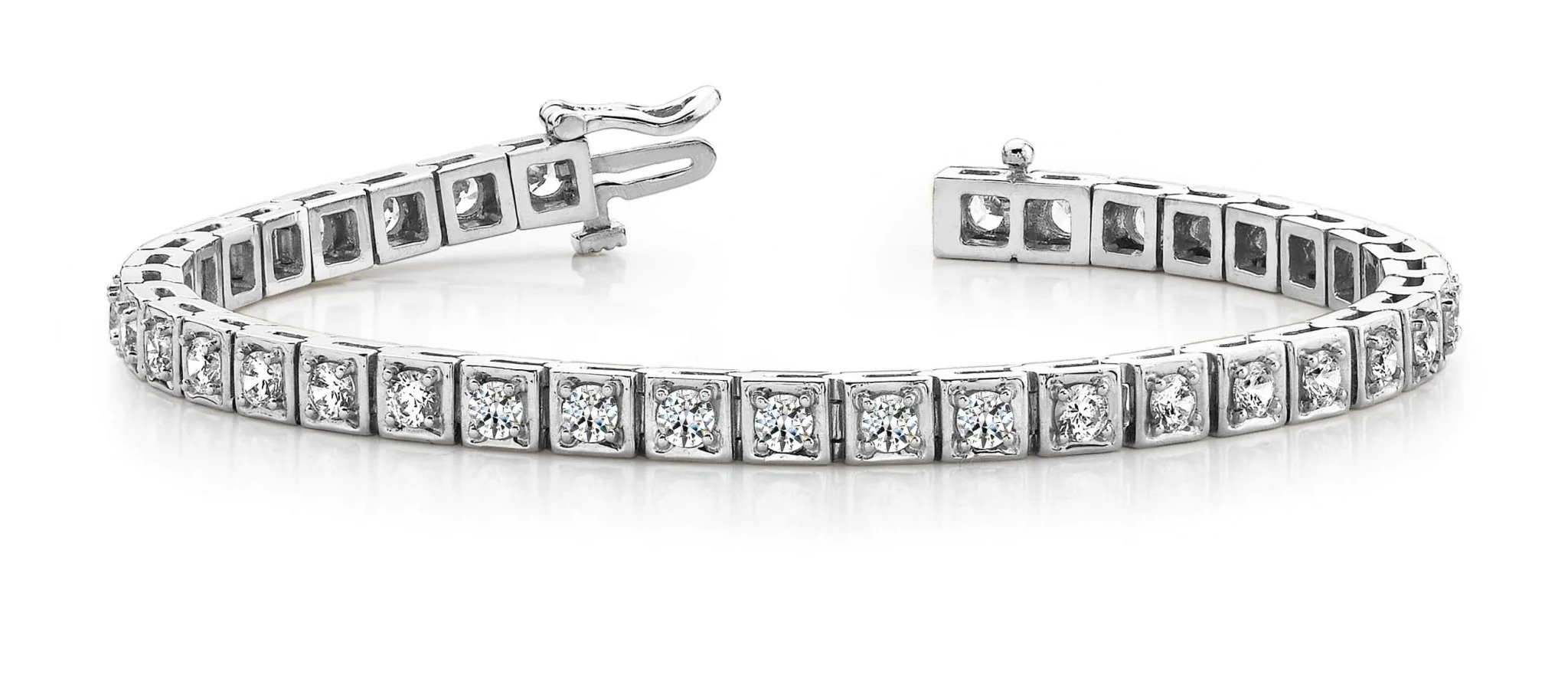 Floating Diamond Box Lab-Grown Diamond Tennis Bracelet with 5.10 ct.(finished) 3.5mm - Image 4