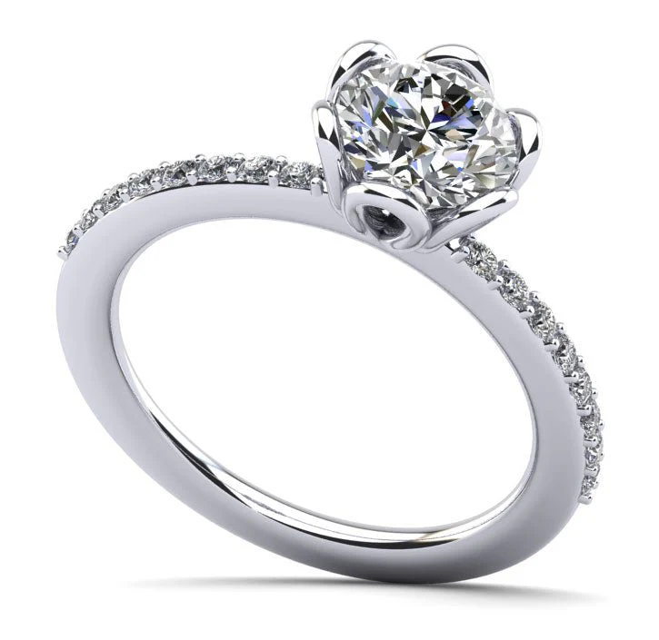 Floral Fancy Diamond Engagement Ring with 0.91 ct. (0.75 ct. center diamond)