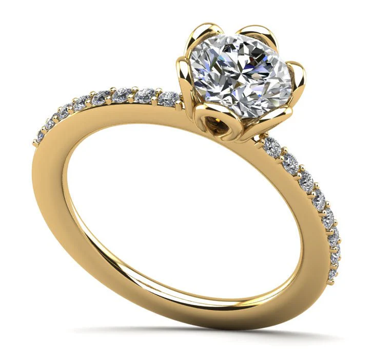 Floral Fancy Lab-Grown Diamond Engagement Ring with 1.16 ct. (1.00 ct. center diamond) - Image 2