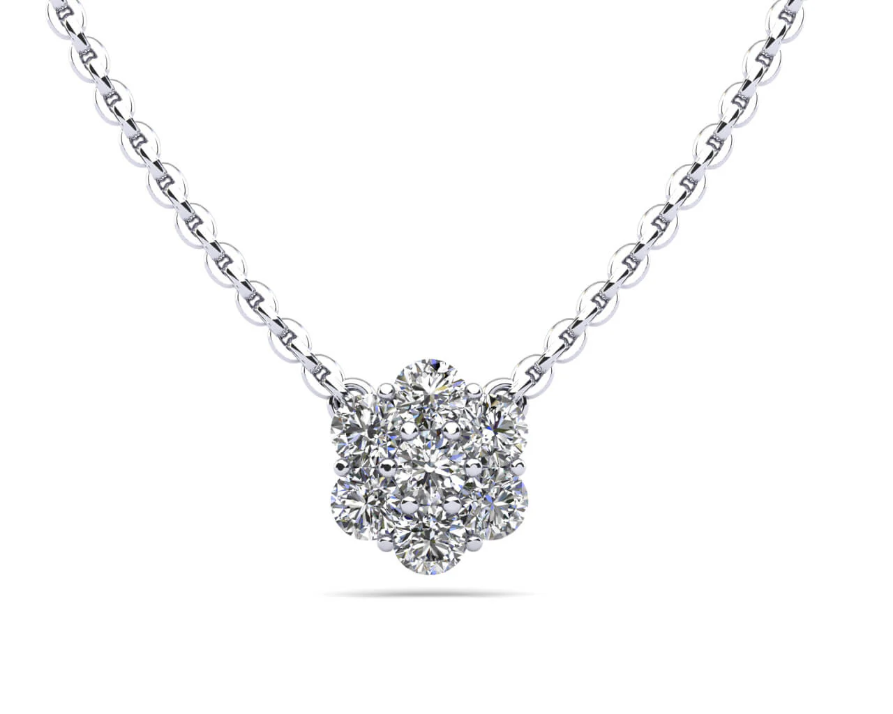 Flower Burst Lab-Grown Diamond Pendant with 0.23 ct.(finished) 2mm
