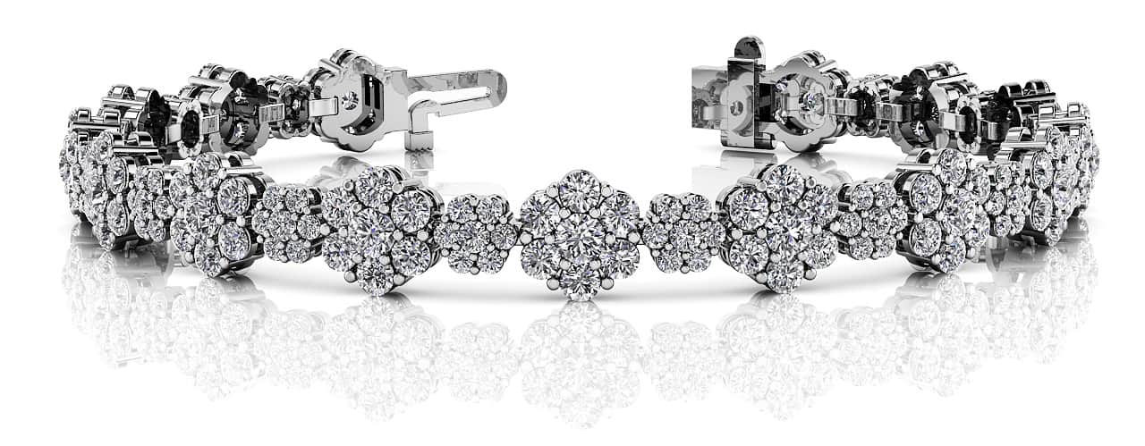 Flower Cluster Lab-Grown Diamond Bracelet with 8.46 ct.(finished) - Image 4
