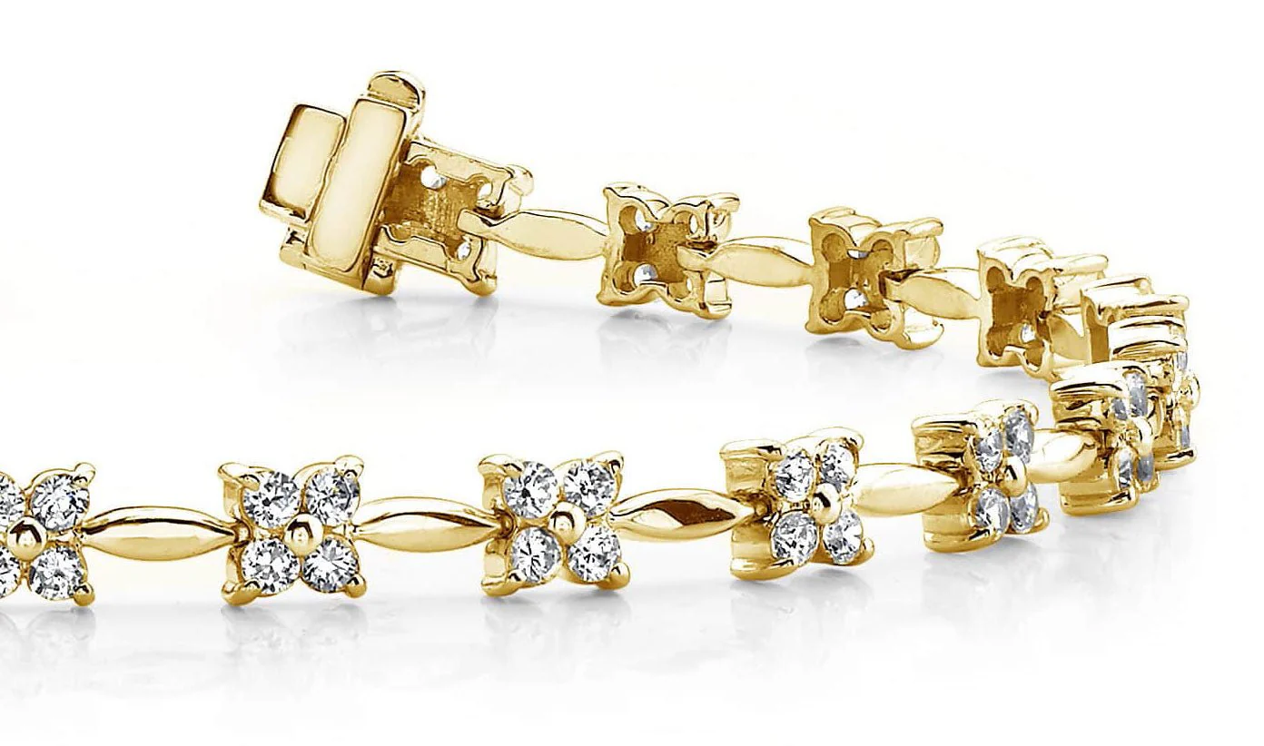 Flower Link Lab-Grown Diamond Bracelet with 2.94 ct.(finished) 2.1mm - Image 2