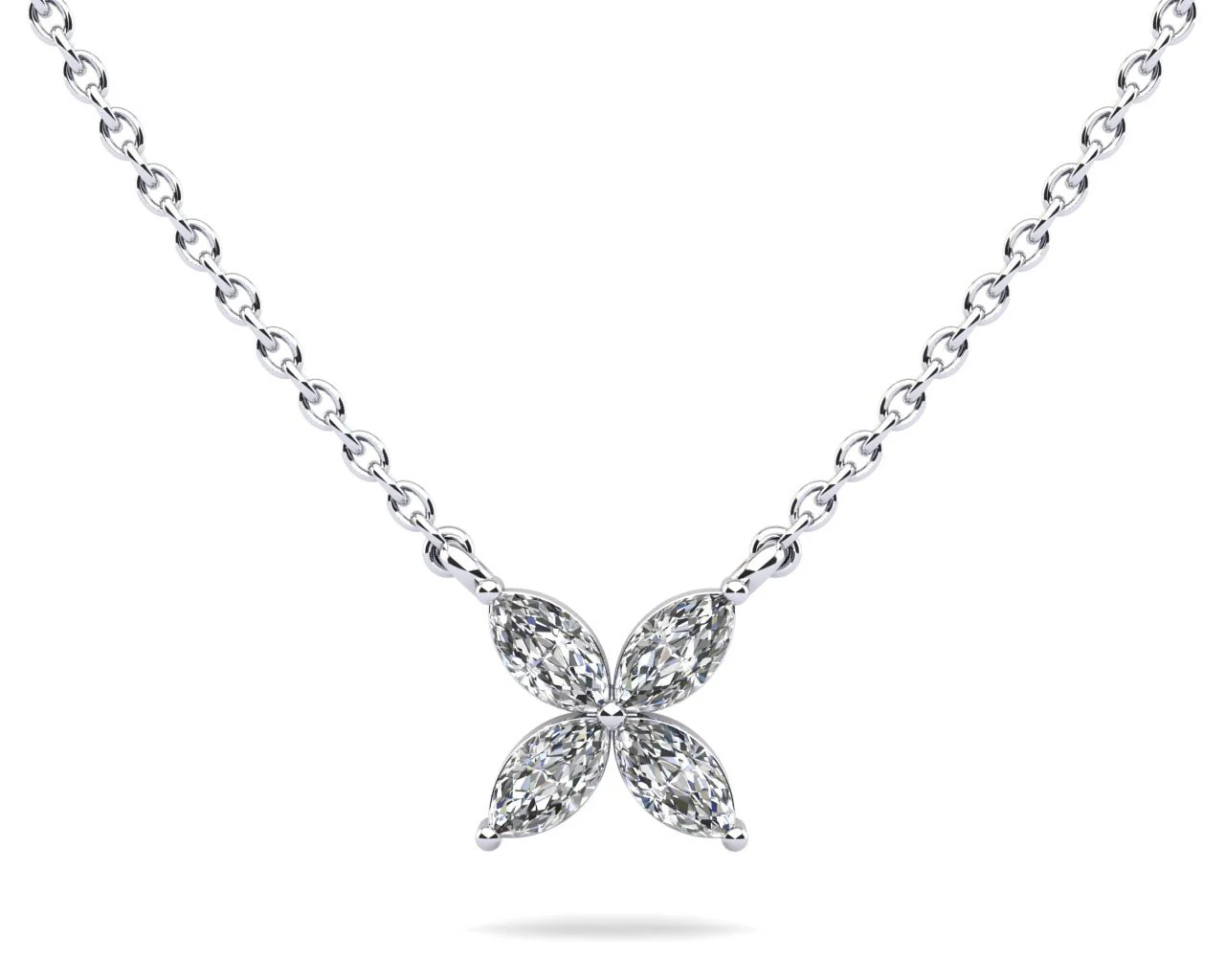 Flower Marquise Lab-Grown Diamond Pendant with 0.56 ct.(finished) 5x2.5mm