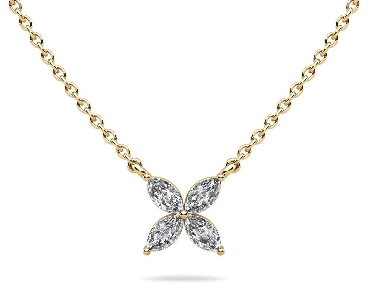 Flower Marquise Lab-Grown Diamond Pendant with 0.56 ct.(finished) 5x2.5mm - Image 2