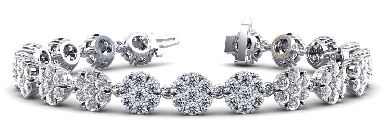 Flowers Of Love Lab-Grown Diamond Bracelet with 7.98 ct.(finished) 2.5mm