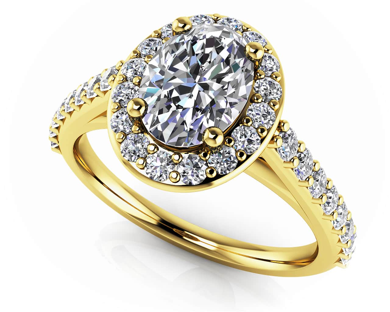 Forever Love Oval Diamond And Halo Ring Lab-Grown Diamond with 1.11 ct. (0.60 ct. center diamond) - Image 2
