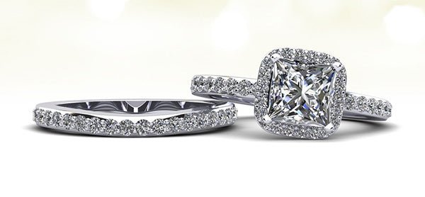Forever Love Princess Cut Diamond Halo Lab-Grown Diamond Bridal Set with 2.63 ct. (2.00 ct. center diamond) - Image 4