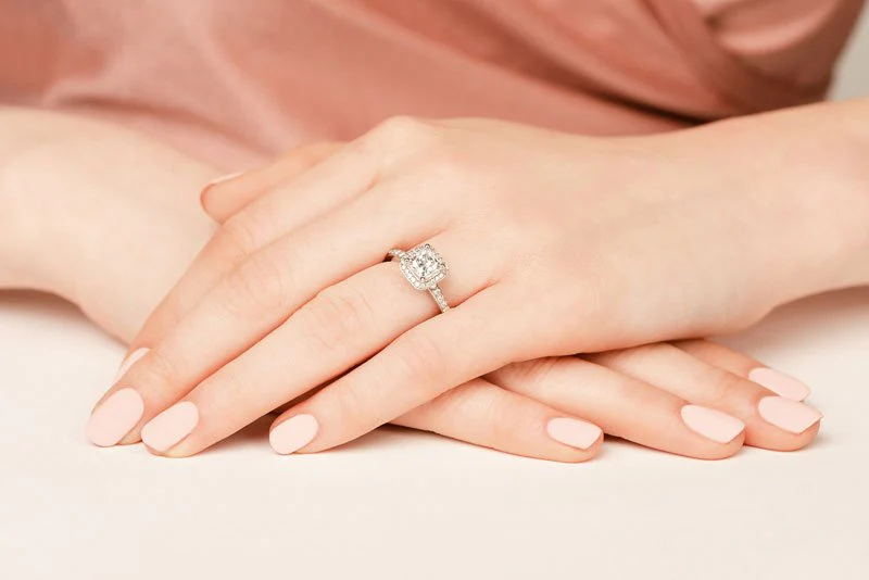 Forever Love Princess Cut Halo Lab-Grown Diamond Engagement Ring with 0.83 ct. (0.50 ct. center diamond) - Image 5