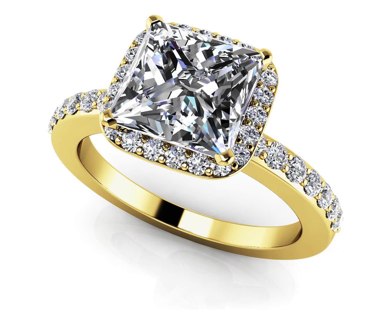 Forever Love Princess Cut Halo Lab-Grown Diamond Engagement Ring with 1.87 ct. (1.50 ct. center diamond) - Image 2