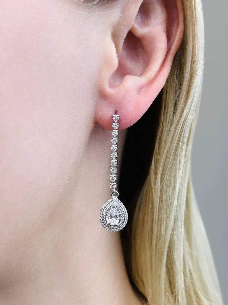 Forever Sparkling Diamond Pear Drop Lab-Grown Diamond Earrings with 2.48 ct.(finished) 7x5mm, 1mm, 2.3mm - Image 3