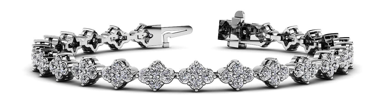 Four Clover Diamond Tennis Diamond Bracelet with 4.10 ct.(finished) 2.25mm - Image 5