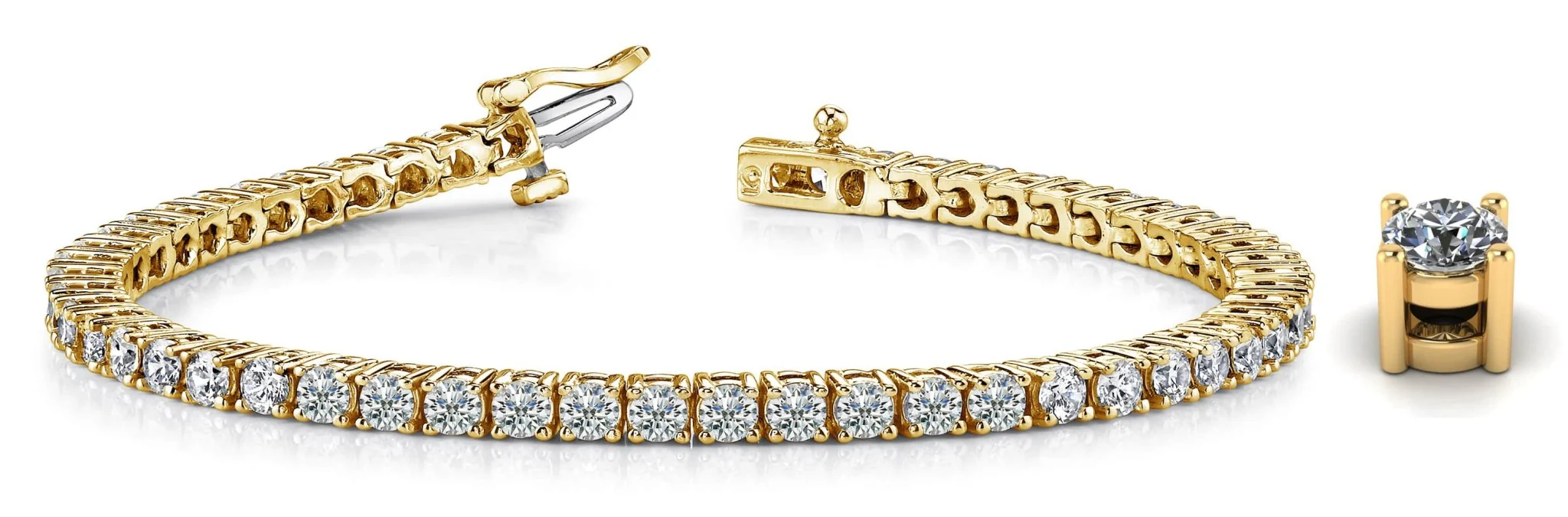 Four Prong Classic Diamond Tennis Bracelet with 7.96 ct.(finished) 3.7mm - Image 6