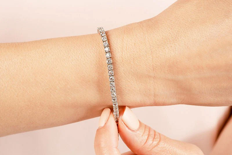 Four Prong Classic Diamond Tennis Bracelet with 9.02 ct.(finished) 3.9mm - Image 4