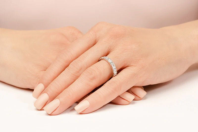 Four Prong Princess Cut Diamond Square Frame Diamond Ring with 1.80 ct.(finished) 3.2mm - Image 5