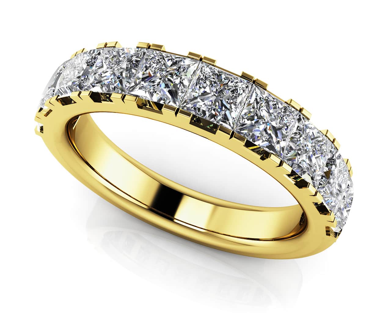 Four Prong Princess Cut Diamond Square Frame Ring Lab-Grown Diamond with 0.91 ct.(finished) 2.2mm - Image 2