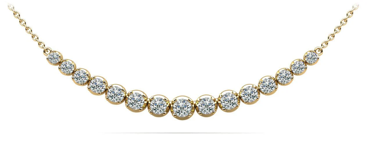 Four Prong Strand Necklace With Graduated Diamonds And Chain Lab-Grown Diamond with 2.05 ct.(finished) - Image 2
