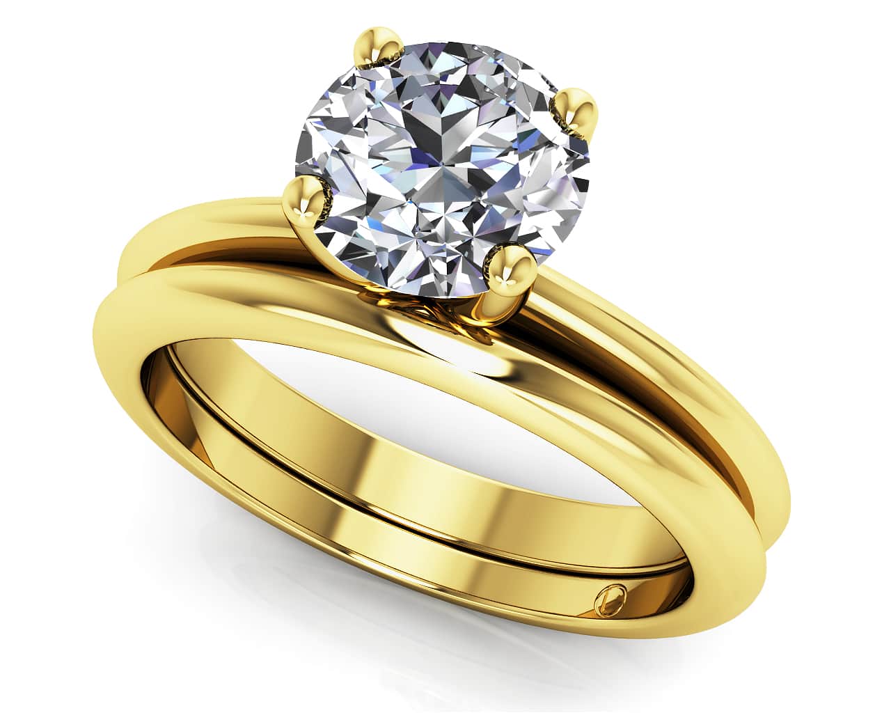 Four Prong Timeless Solitaire Lab-Grown Diamond Bridal Set with 1.25 ct.(finished) 7mm - Image 2