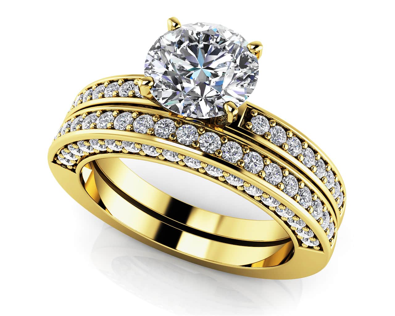 Frame Vintage Style Bridal Set Diamond  with 1.34 ct. (0.75 ct. center diamond) - Image 2