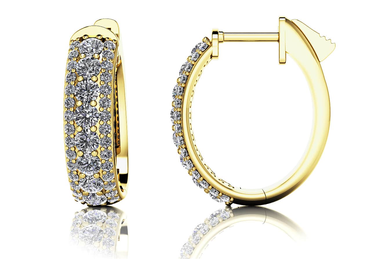 Glamorous Diamond Oval Hoop Lab-Grown Diamond Earrings with 2.32 ct.(finished) 1.3mm, 3mm - Image 2