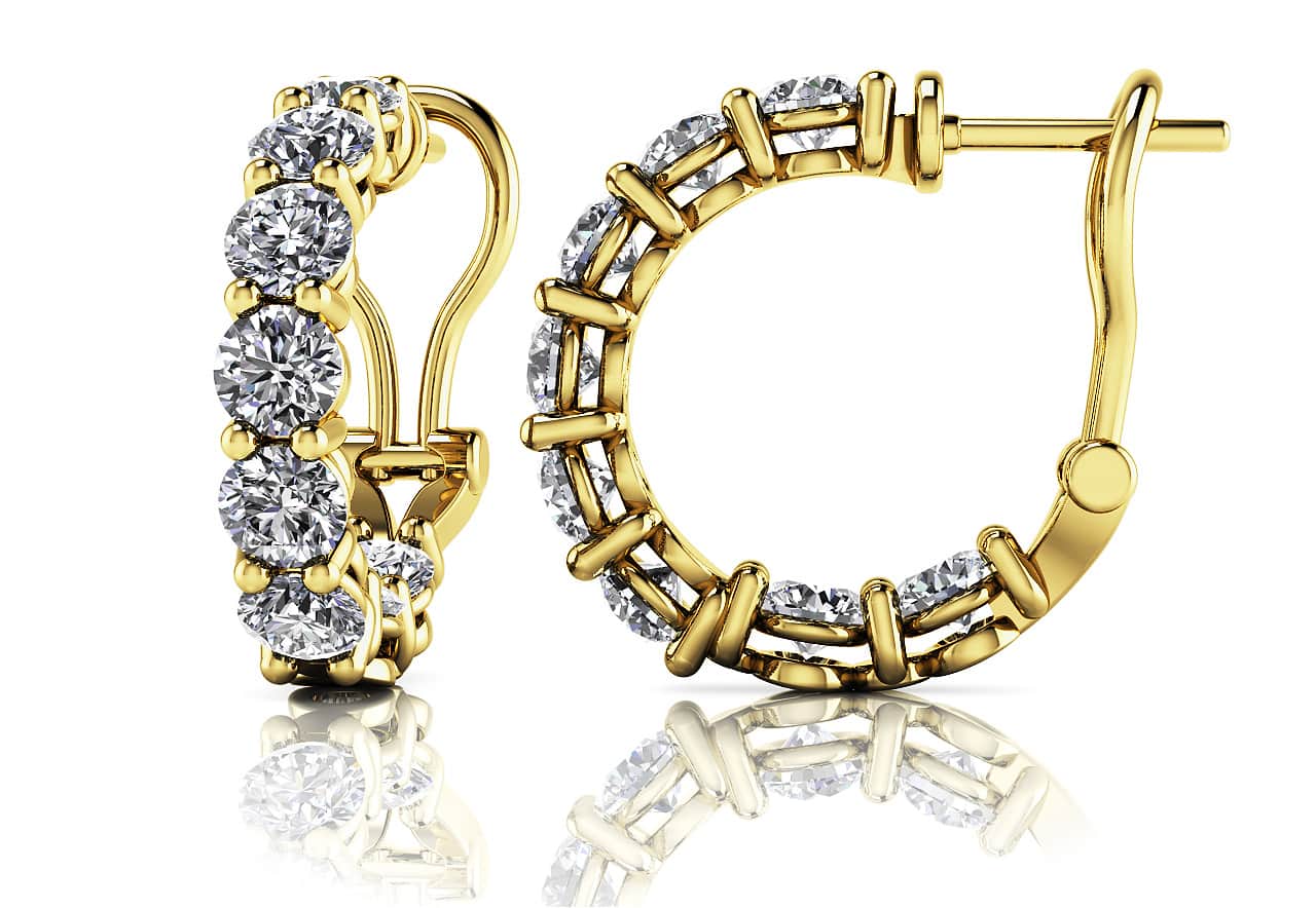 Glittering Lab-Grown Diamond Hoop Earrings with 2.88 ct.(finished) 3.5mm - Image 2