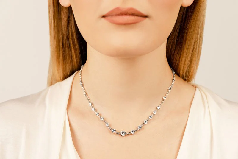Graduated Diamond And Chain Link Lab-Grown Diamond Necklace with 4.05 ct.(finished) 3.5mm, 4mm, 4.5mm - Image 4