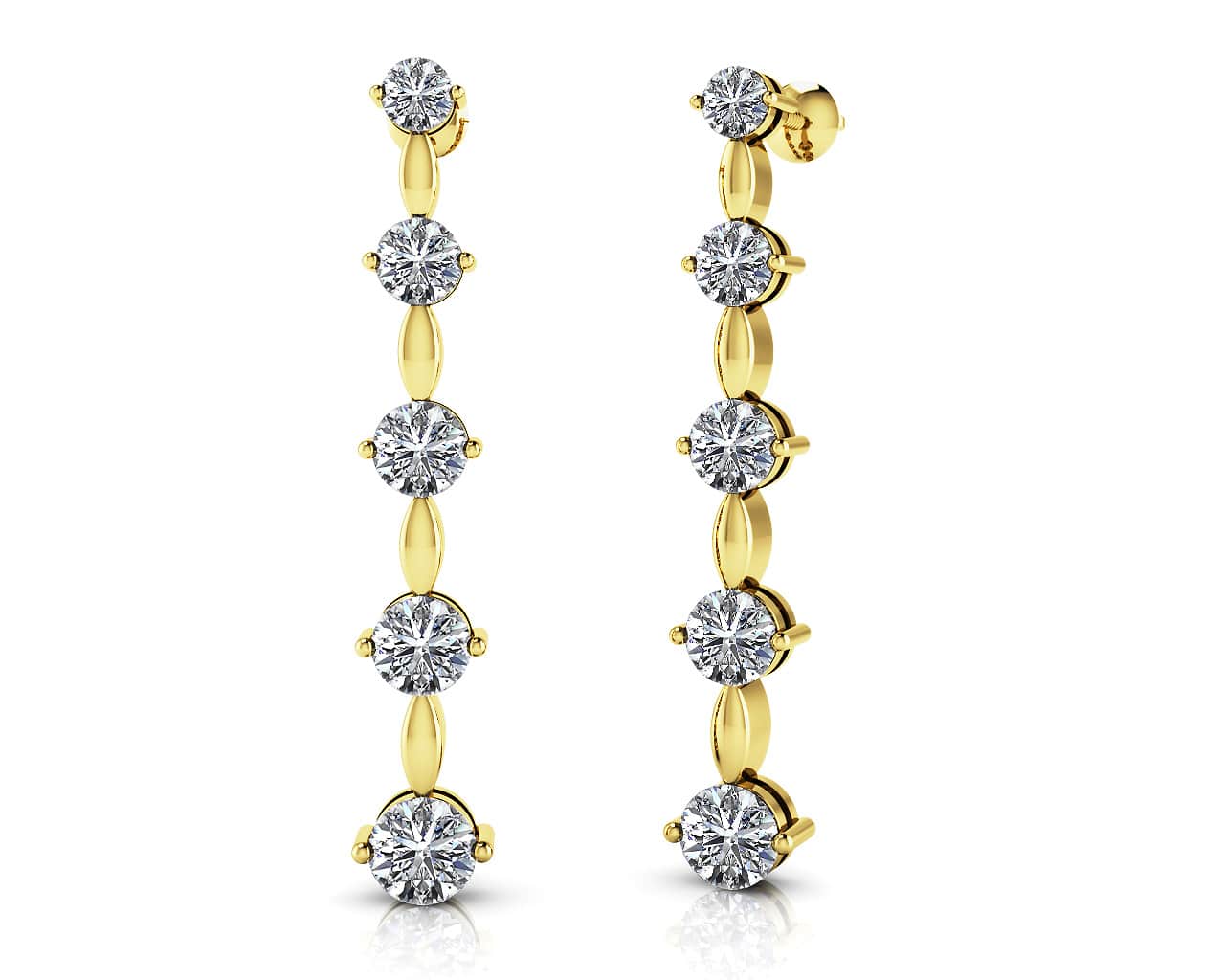 Graduated Diamond Journey Diamond Earrings with 0.96 ct.(finished) - Image 2