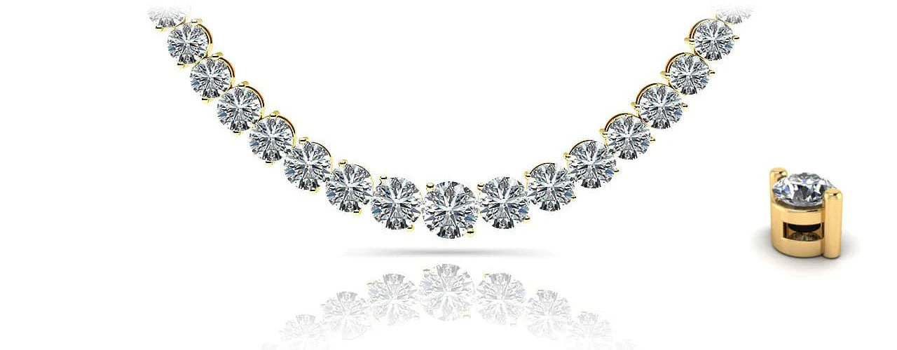 Graduated Diamond Strand Necklace With Shiny Links Lab-Grown Diamond with 2.05 ct.(finished) - Image 2