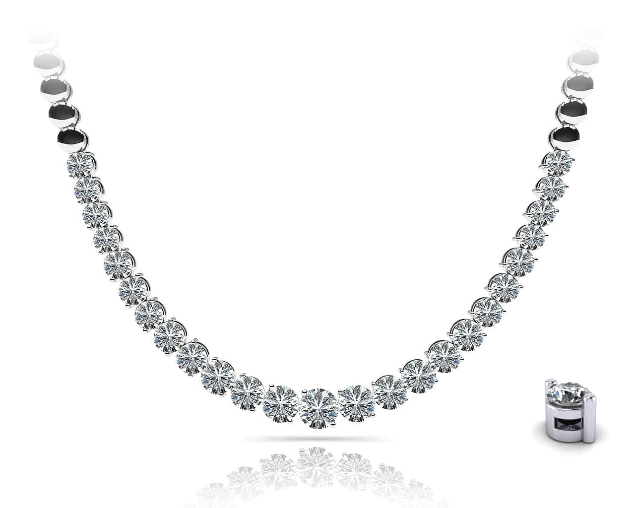 Graduated Diamond Strand Necklace With Shiny Links Lab-Grown Diamond  with 5.05 ct.(finished) - Image 3
