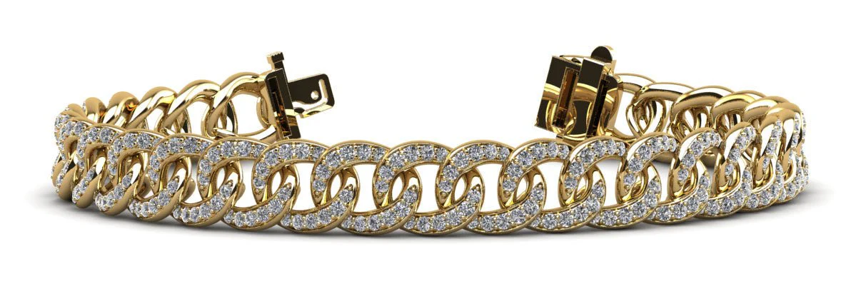 Graduated Diamond Swirl Bracelet for Men Lab-Grown Diamond with 2.88 ct.(finished) 1.1mm, 1.2mm, 1.25mm - Image 2