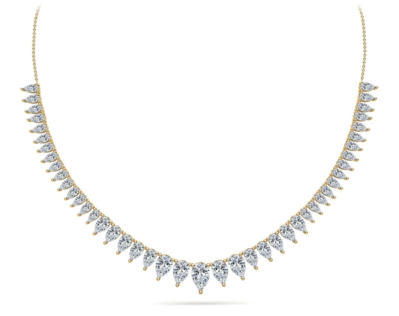 Graduated Pear Shape Lab-Grown Diamond Necklace with 7.02 ct.(finished) 6x4mm, 5x3mm, 4x2mm - Image 2