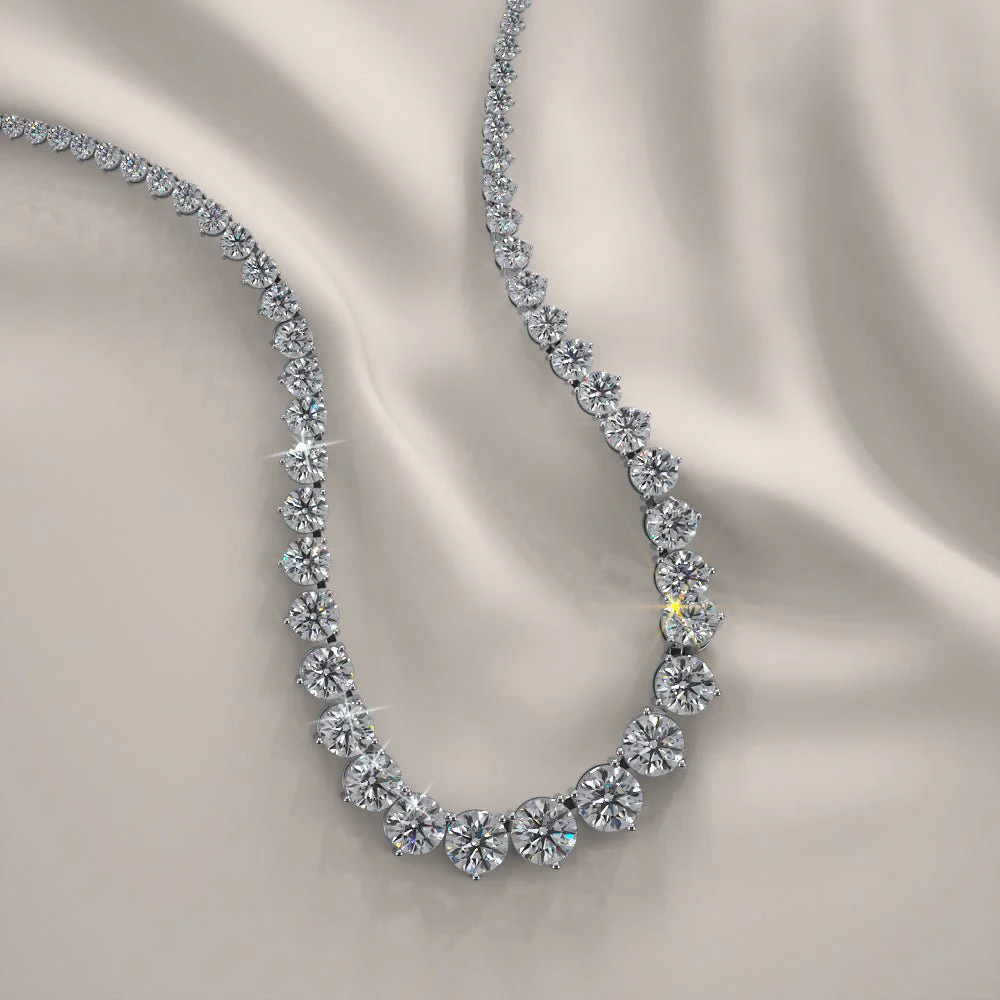 Graduated Red Carpet Diamond Necklace with 25.02 ct.(finished) - Image 5