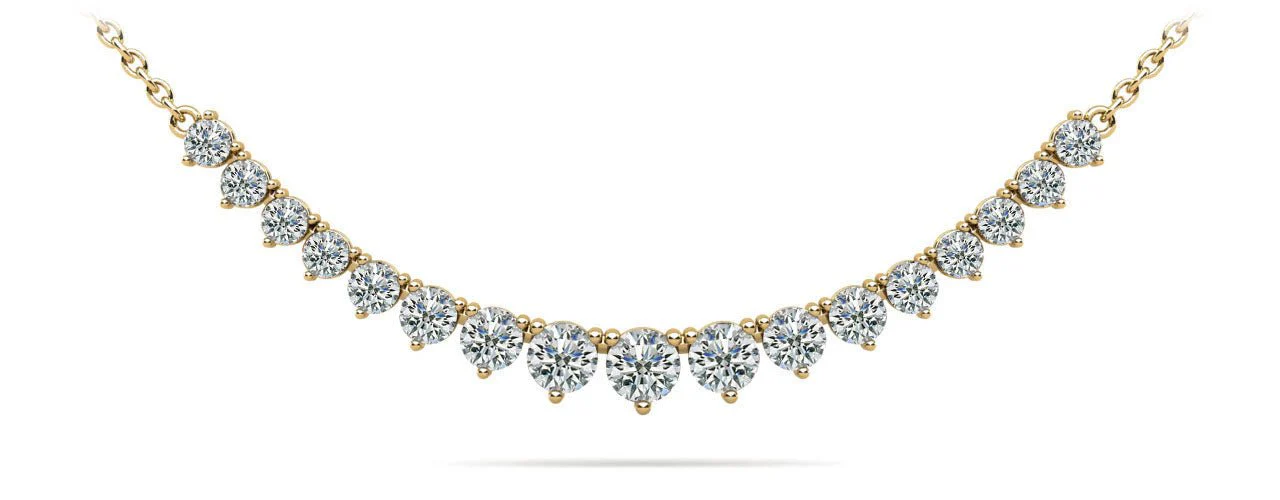 Graduated Red Carpet Diamond Necklace With Diamond Chain  with 1.10 ct.(finished) - Image 2