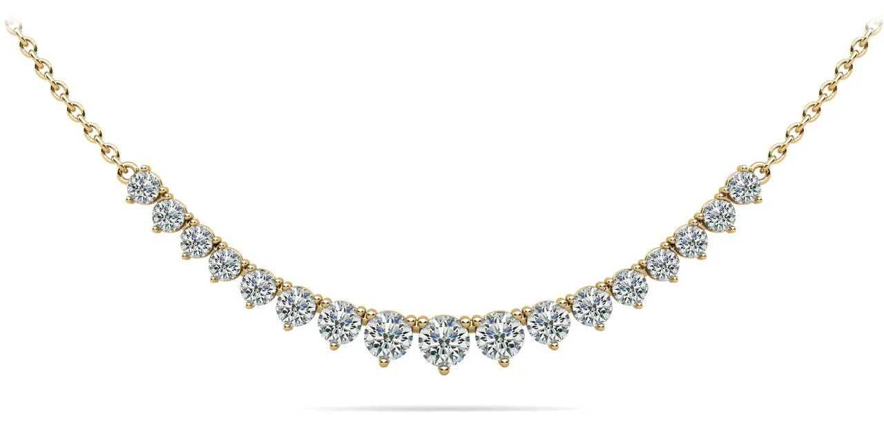 Graduated Red Carpet Diamond Necklace With Diamond Chain with 2.98 ct.(finished) - Image 5