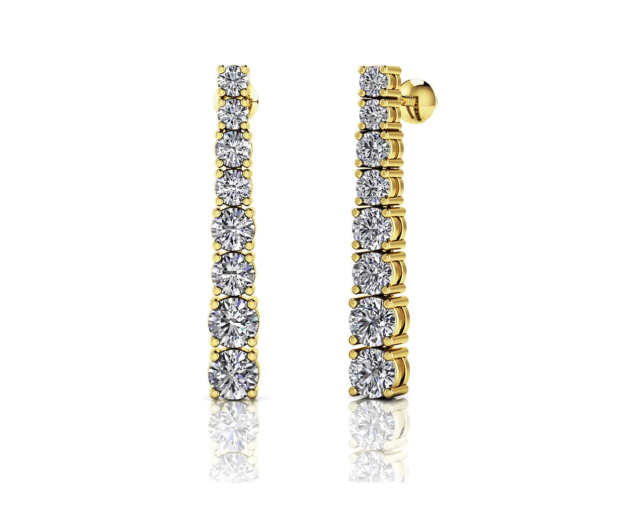 Graduated Round Diamond Dangle Drop Diamond Earrings with 1.43 ct.(finished) - Image 2